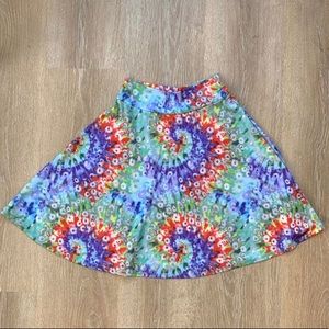 RAINBOW TIE DYED DAISES SKIRT